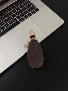 1pc Unisex Large Capacity Multi-Function PU Water-Resistant Key Holder Simple & Compact Key Organizer For Women Wallet Mini Wallet Purse Wallet Y2K Wallet Keychain Wallet - Coffee - View 3