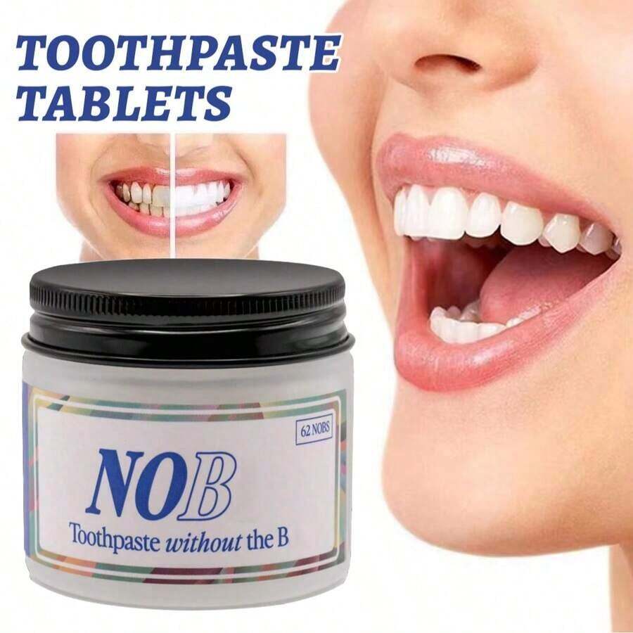 Solid Toothpaste Nobs Without The BS Tablets Flavors Teeth Breath Mouthwash Smoke Remove Bad Whitening Fresh Charcoal Stains - Mặc định - Xem 1