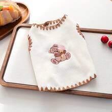1 pieza Ropa para mascotas, Ropa para perros/gatos para Poodle, Teddy, perros y gatos pequeños, casual y de moda, lindo y cómodo, nuevo chaleco con diseño de oso de helado
