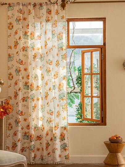 1 Adet Turuncu ve Yeşil Balkabağı Desenli Perde, Cadılar Bayramı Şükran Günü Perdesi, Sonbahar Çubuk Cepli Şeffaf Perde, Yıkanabilir, Yatak Odası, Oturma Odası, Yemek Odası, Çiftlik Evi, Oda Dekoru, Tatil ve Temalı Parti Dekoru, Şükran Günü Dekoru, Sonbahar Dekoru İçin Uygundur