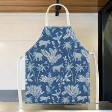 1 pièce Tablier à motif flocon de neige, tablier de nettoyage de maison imprimé créatif et amusant, tablier de cuisine imperméable et facile à nettoyer, tablier de maison créatif, uniforme de travail