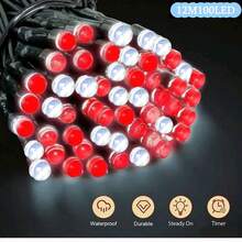 1 Pack 20/100/200 Solar Powered LED String Lights, Auto On/Off - IP54 High Quality Outdoor/Indoor Christmas Lights, 8 Lighting Modes (Flashing/Steady/Flowing/Party), Solar Panel Charging, Red & Green Fairy Lights, Suitable For Christmas Tree, Garden, Patio, Party Decor - Energy Efficient Solar String Lights, Solar Christmas Lights, Garden Lighting, Decorative Lighting, Holiday Decor, Holiday Lighting, Waterproof Lights, Home Decor, Garden (Warm, Colorful, White, Red, Green)