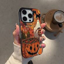 Esta funda de teléfono de TPU con temática de Halloween presenta una lente negra lisa con esqueletos, calabazas, gatos y fantasmas.Es elegante y de moda, ofreciendo resistencia a la suciedad, a prueba de golpes y protección contra caídas.Es práctico y compatible con los modelos de  del 11 al 16, incluyendo las versiones Pro y Pro Max.Proporciona protección de alta calidad para tu teléfono y es un regalo perfecto para aniversarios, el Día de San Valentín o la temporada de regreso a clases para novios, novias, familiares, amigos y... - Negro - Ver 7