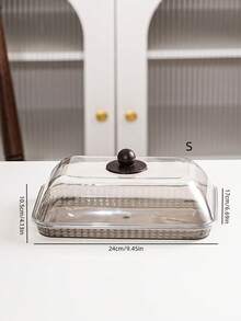 Plastic PET Material, Multi-Size Rectangular Display Trays With Dustproof Lid Cover, Unbreakable, Reusable Fruit Plate, Dessert, Snack, Cake Tray, Suitable For Various Festivals, Weddings, Parties, Banquets - Smoke Gray - View 10
