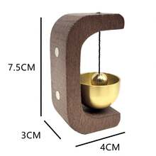 1 件磁性木质风铃门铃，家居装饰多巴胺工艺铜铃挂饰