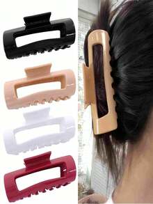 1pc New Soft Silicone Hair Claw Clip, Shock-Absorbing Protective Hairclip, Durable Grip, Pink Soft Silicone Hair Claw Clip, Large Minimalist Hair Claw Hairpin For Bangs, Acrylic, Suitable For Party, Commuting, Outfit Matching, Hair Accessories, Halloween, Mermaid Accessories, Hair Clips, Wedding