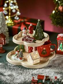 Christmas Decoration Display Rack, Christmas Party Kitchen Countertop Display Rack For Christmas Gifts, Cake Stand, Dessert Plate, Snack Tray, Christmas Supplies, Christmas, Wedding, Party, Gift, Birthday Party Supplies