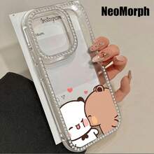 Funda para teléfono con diseño de osito adorable, doble cara, 3 en 1. Compatible con phone 16 Pro Max, 16, 15 Pro, 14, 14 Plus, 14 Pro, 13, 13 Pro, 12 Pro, 11 Pro y Pro Max. Suave, resistente a caídas y manchas. Ideal para hombres y mujeres. - Negro - Ver 2