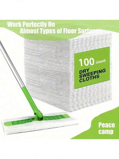 100pcs Dry Sweeping Cloths Pads, Compatible With Sweeper - Disposable Duster Refills Mop Pads For Floor Mopping And Cleaning, Thickened Disposable Electrostatic Dust Removal Paper, Disposable Mopping Cloth, Dusting Cloths
