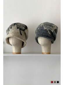 妖蝶针织帽时尚百搭适合秋冬街头风Y2K猫耳帽保暖护耳复古百搭超大针织防寒帽 - 彩色 - 查看 12