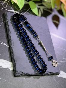 1pc Classic Ink Floral Pattern Resin Bracelet, Suitable For Men's Daily Wear - Beads - View 13