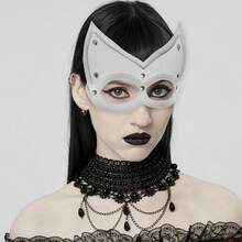 女士时尚PU皮革面具性感朋克哥特万圣节嘉年华派对半脸面具化妆舞会夜总会角色扮演道具面具 - 彩色 - 查看 6
