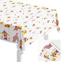 DLarge Circus Tablecloth Pack Of 2 108x54 Inch Carnival Table Decorations Circus Theme Party Decorations Table Cover For Baby Shower Birthday Gender Reveal Carnival Party Decor10 - 紅藍 - 查看 1