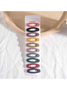 10 Pieces Tic Tac Hair Clips Kit Large Colorful Geometric Hair Clips / Women's Fashion Accessories For Women And Girls / Hairstyles And Party - 彩色 - 查看 8