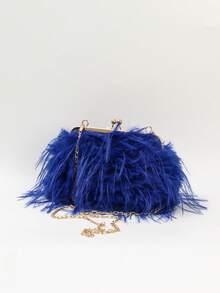 BAILEE Stylish, Elegant, Lightweight, Luxury, Solid-Colored Shoulder Bag With A Clasp And Metal Chain Strap. Perfect For Outfits And As A Gift Option. - Multicolor - View 5