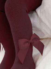 1 szt. 100% bawełnianych rajstop dziecięcych z kokardką, legginsy dla niemowląt