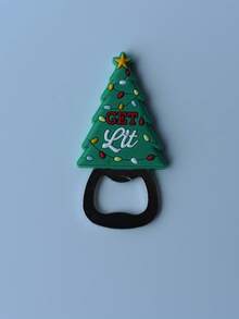 1/4 件圣诞主题开瓶器（冰箱贴功能）- 4 种可爱设计（圣诞老人、雪人、驯鹿、圣诞树），不锈钢酒具，有趣的派对用具，完美的节日礼物 - 新款 - 查看 5