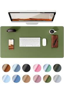 Leather Desk Pad, Office Desk Mat, Large Mouse Pad, Writing Board, Office Desk Blotter, Black, White, Purple, Pink, Gray, Green, Blue Non-Slip PU Leather Imprint, Laptop Pad, Waterproof Writing Mat For Office And Home Gaming Mouse Pad Desk Accessories Office Supplies Office Desk Accessories Mousepad Mouse Pad For Desk - Multicolor - View 73