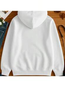 Our Lady Women's Sweatshirt Blouse Cold Weather Streetwear Coat 50% Polyester 50% Cotton - 白色 - 查看 2