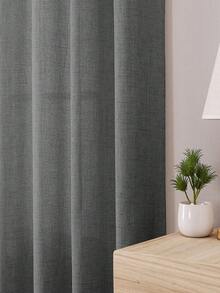 Set 1/2 buah Tirai Tekstur Linen Imitasi, Cocok untuk Ruang Tamu dan Kamar Tidur, Tirai Semi-Transparan Anyaman Goni Rustic dengan Lubang Atas, Penyaring Cahaya, Abu-abu Gelap - Dark Grey - View 6