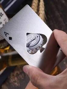 Ouvre-bouteille de bière avec logo de texte personnalisé, ouvre-bouteille en acier inoxydable créatif en forme de pelle et de carte à jouer, tire-bouchon de vin pour la maison