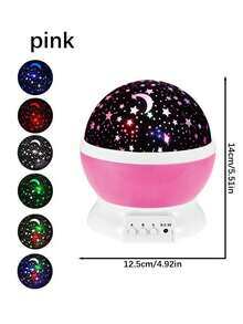 1 件 3D 星空 LED 投影仪，电池供电 USB 供电 LED 桌面灯，360 度旋转星月彩色灯，儿童房卧室装饰夜灯，浪漫求婚艺术品，适合户外，营造浪漫星空效果，适用于室内卧室、客厅、办公室、派对， - 彩色 - 查看 14