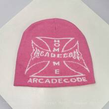 1 件秋冬美国街头十字字母针织帽，温暖男女款复古嘻哈滑雪帽秋季 - 彩色 - 查看 17