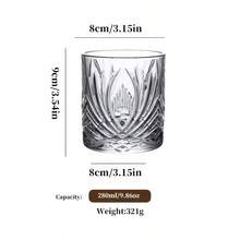 330ml/290ml Kristallgläser - Mehrzweck-Barbecher für Whiskey, Cocktails, Brandy und Rum | spülmaschinenfest, gemustertes Design | geeignet für den Heim- und Gewerbeeinsatz