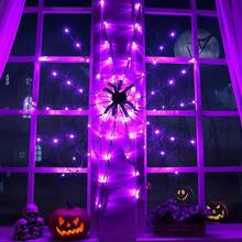Leuchtende Spinnennetz LED-Lichter - 70 leuchtende Glühbirnen in 8 Modi - Schaffen Sie eine gruselige Atmosphäre für Halloween-Partys, Schlafzimmer, Bars und mehr Halloween-Party Halloween Horror Nights Halloween-Dekoration Raumdekoration Heimdekoration Partydekoration Wanddekoration