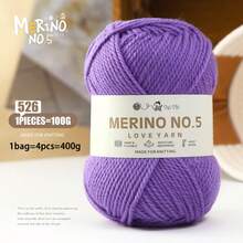 400g Wool Yarn, 245 Thick Alpaca Wool Yarn, Casual Knitting Bar Knitting Yarn, Suitable For Making Fashionable Coats, Scarves, Hats, Gloves, Wool Carpets, Wool Cushions, Handicrafts, Clothing, 50% Wool, 50% Polyester, 1 Bag = 4 Balls = 400g - Four Packs - View 11