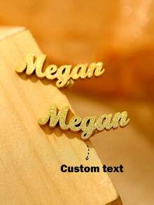 1 par de pendientes personalizados con letras mate, pendientes con nombre personalizado, regalo para la mejor amiga - Multicolor - Ver 1