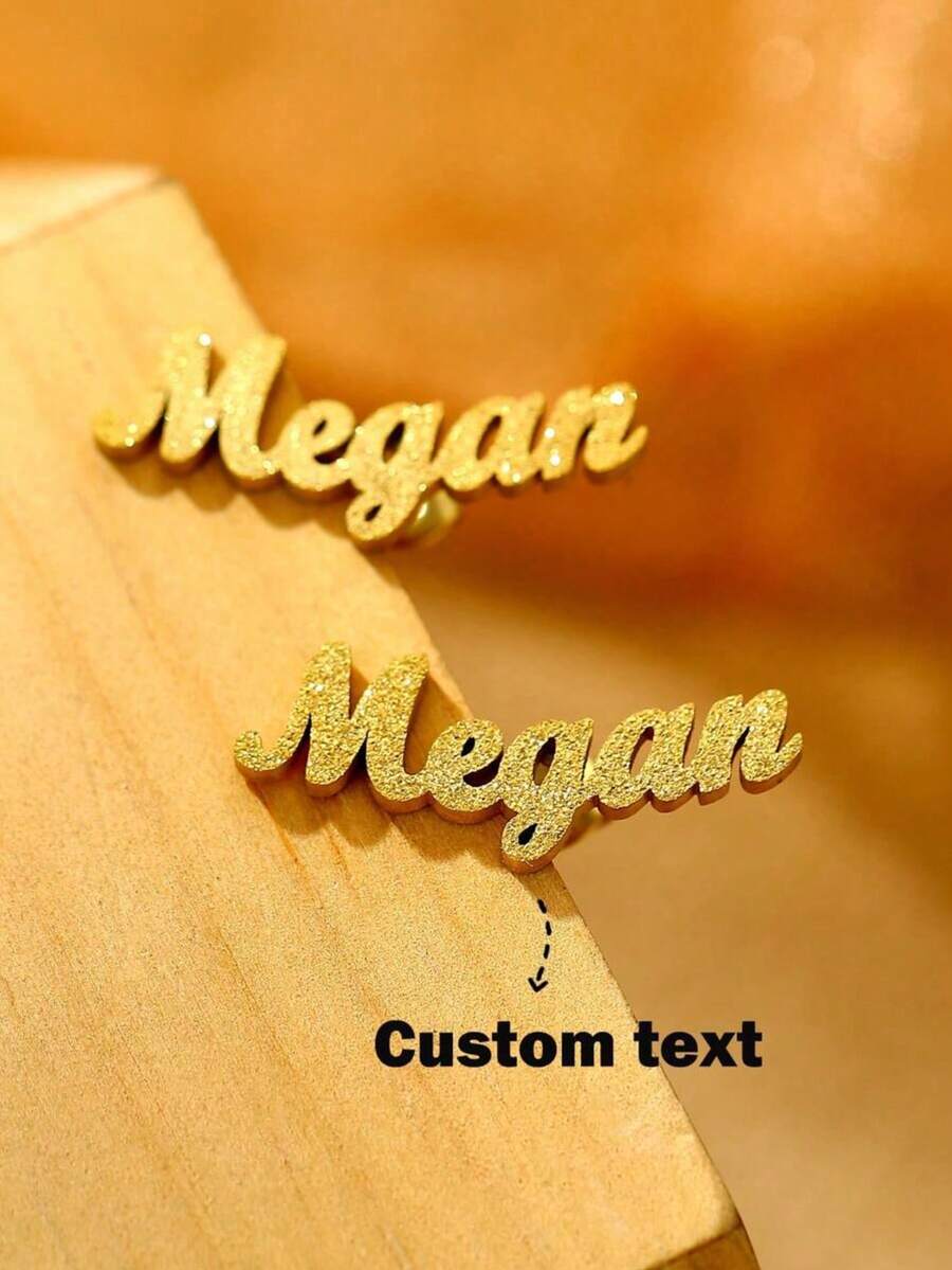 1 par de pendientes personalizados con letras mate, pendientes con nombre personalizado, regalo para la mejor amiga - Multicolor - Ver 1