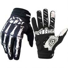 Skeleton Cycling Gloves Motorcycles Gloves Off-Road Vehicle MTB, Bicycle Gloves Shock Absorption Non-Slip Touch Screen Design,for Various Outdoor Sports. - Blanco - Ver 7