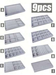 10pcs/Set Jewelry Tray, Jewelry Display Organizer Trays, Stackable Jewelry Tray, Drawer Jewelry Tray, Elegant Jewelry Organizer Tray, Portable Jewelry Stand, Grid Jewelry Tray, Jewelry Storage Tray, Jewelry Box, Jewelry Organizer, Drawer Storage Box, Suitable For Earrings, Necklaces