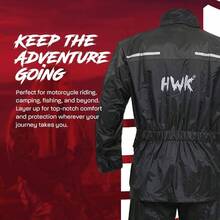 - Traje de lluvia para motocicleta para hombres y mujeres, chamarra de lluvia reflectante y pantalones de lluvia para montar a prueba de intemperie para todas las estaciones - Grande + Negro - - Ver 6