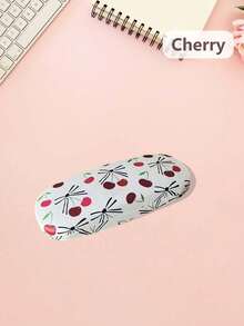 1pc Minimalist Fruit Eyeglasses Storage Box, Anti-Drop & Pressure Resistant Metal Box, Minimalist Student Eyeglasses Case, Cherry & Strawberry PU Leather Eyewear Case, All Season