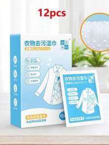 12/24/48pcs[12 Pieces/Box] Of Clothing, Cleaning Wipes, Down Jackets, Shoes, Bags, Sofas, Emergency Degreasing, Stain Removal, No Wash, 1pc - Multicolor - View 7