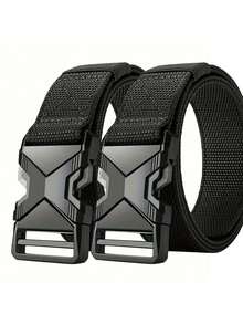 1pc/2pcs/3pcs New Tactical Belt, One-Click Quick Release Casual Utility Belt, Multi-Function Outdoor Hiking Training Nylon Waist Strap - X - View 10