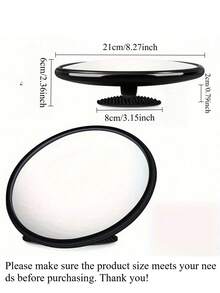 1件优雅装饰艺术风格圆形凸面广角镜 - 壁挂式装饰镜，全塑料框架，适用于卧室客厅，无需用电，无羽毛，横向摆放，现代家居装饰，房间客厅装饰