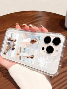 4pcs Custom Heart Decor Photo Frame, Personalized Phone Case Covers Compatible With Iphone 11 12 13 14 15 16 Pro Max, A13 A33 A34 A35 A14 A15 A55 A56 S22 S23 S24 S25 Ultra, Customized With Family, Holiday Photos,International Version, Not The Domestic Version - Clear - View 5