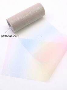 1PC 15cm Wide Glitter Tulle Fabric Rolls,457cm Long Sparkling Tulle Ribbon, Suitable For Valentine's Day Flower Wrapping, Birthday Wedding Party Balloon Decoration, Table Skirt Decoration, And Gift Wrapping, DIY Bow Hair Accessories(Excluding The Scroll).