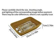 Cesta de pan de mimbre Faridabio con tapa de acrílico transparente - Bandeja de alimentos duradera y lavable para postres y frutas - Perfecta para la cocina, el picnic y la exhibición en el hogar, el embalaje de cartón duro reduce el riesgo de daños