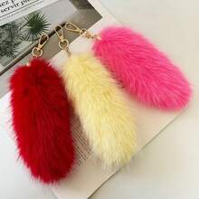 1 pezzo Portachiavi peluche a forma di coda di animale - Adatto per cosplay in tutte le stagioni - Vari portachiavi e portachiavi per auto, anelli portachiavi, appendichiavi, eleganti portachiavi per borse, appendichiavi per zaini, pendenti per zaini, regali di compleanno, regali per feste, piccoli regali per vacanze, ciondoli per borse auto, accessori auto, regali per amici, sorelle, regali per la madre, il padre, la laurea e l'insegnante - Multicolore - Visualizzare 5