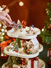 Christmas Decoration Display Rack, Christmas Party Kitchen Countertop Display Rack For Christmas Gifts, Cake Stand, Dessert Plate, Snack Tray, Christmas Supplies, Christmas, Wedding, Party, Gift, Birthday Party Supplies