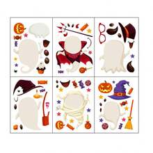 6 Pcs Halloween DIY Wall Sticker Creative Festive Pumpkin Ghost Pattern Decals For Party Home Bedroom Wall Window Decor - Multicolor - View 7