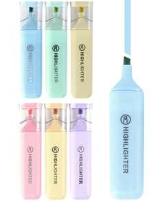 3/4/6 pezzi di pennarelli fluorescenti morbidi e colorati, amici degli occhi, penne evidenziatori color macaron pastello per journaling, per forniture scolastiche, per il ritorno a scuola - Multicolore - Visualizzare 3