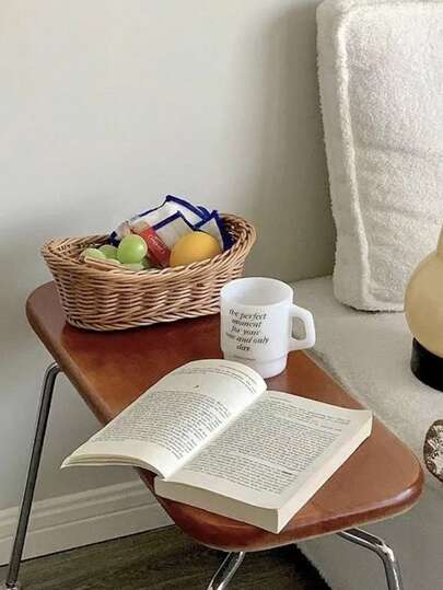 1pc Small Fruit Basket Storage Basket, Bread Basket Storage Tray, Supermarket Fruit And Vegetable Display Basket, Snack Storage Frame, Toy Storage, Outdoor Garden Artificial Flower Decorative Basket, Indoor-Shaped Plastic Woven Imitation Rattan Basket, Fruit Basket Decorative Storage Basket, Desktop Storage