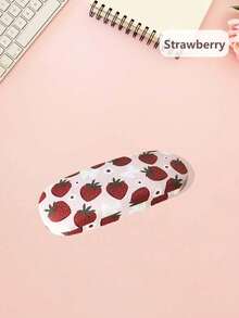 1pc Minimalist Fruit Eyeglasses Storage Box, Anti-Drop & Pressure Resistant Metal Box, Minimalist Student Eyeglasses Case, Cherry & Strawberry PU Leather Eyewear Case, All Season