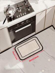 1入組豪華風格矽膠廚房墊，具有線條方塊與漸層圖案。緩震，防疲勞，吸水，快速乾燥，防滑墊，適用於廚房，浴室，入口，洗衣房等，房間裝飾 - 彩色 - 查看 14