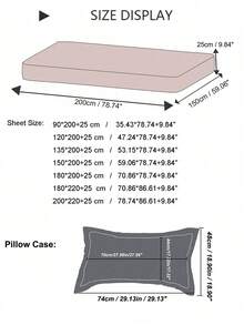 3pcs Reactive Printed Skin-Friendly Fitted Sheet Set Including 2 Pillowcases (Fitted Sheet & Pillowcase) - Brown - View 10